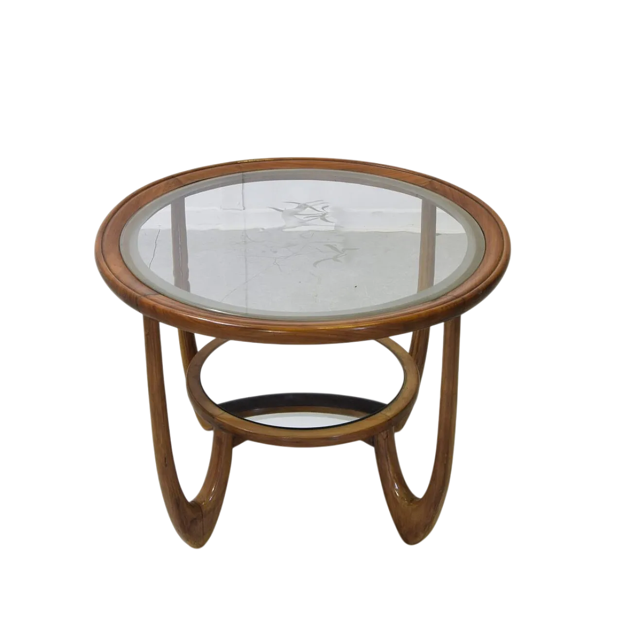 Coffee table with acid and worked glass by Paolo Buffa, 1940s 9