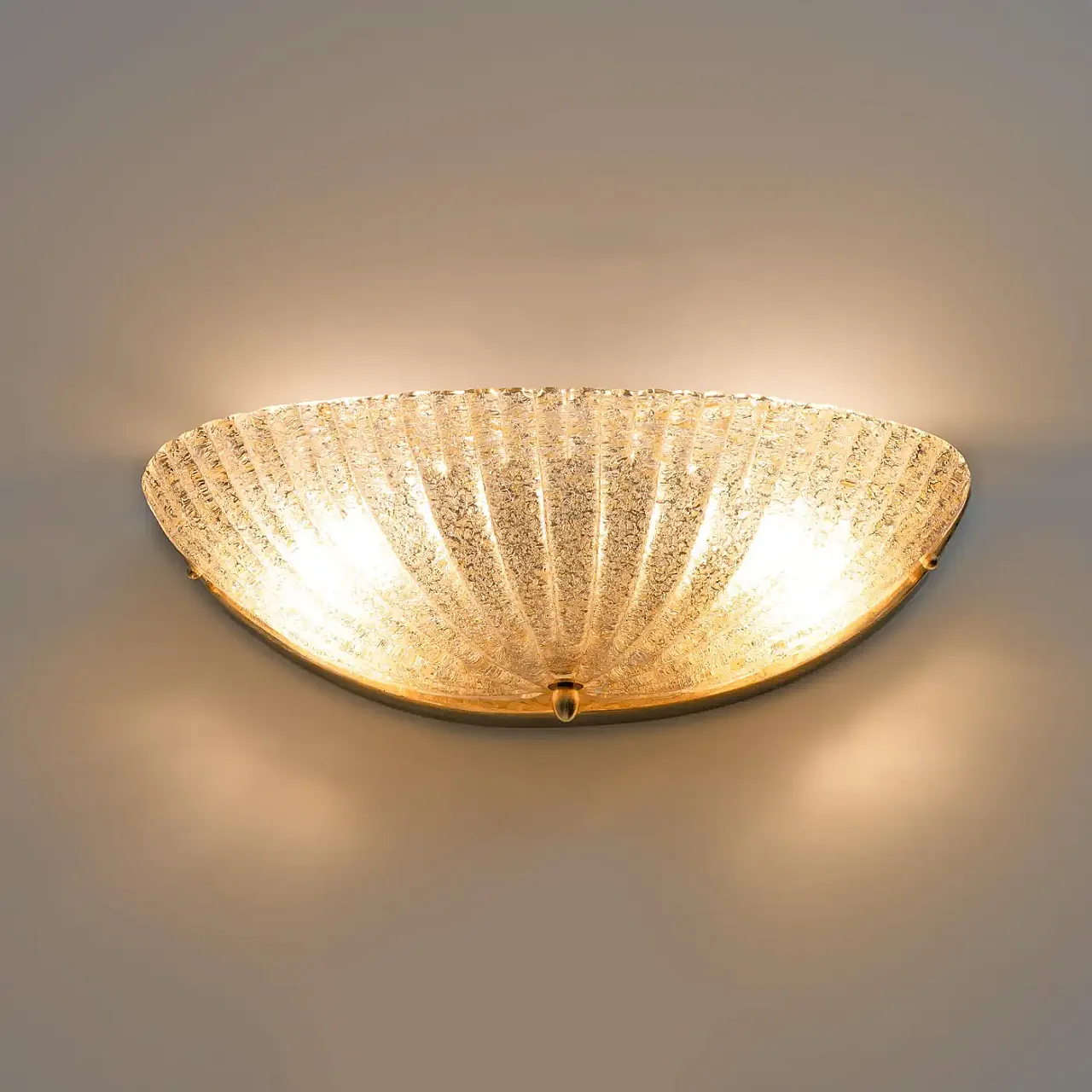 Pair of Murano glass shell lamps by Barovier, 1990s 3