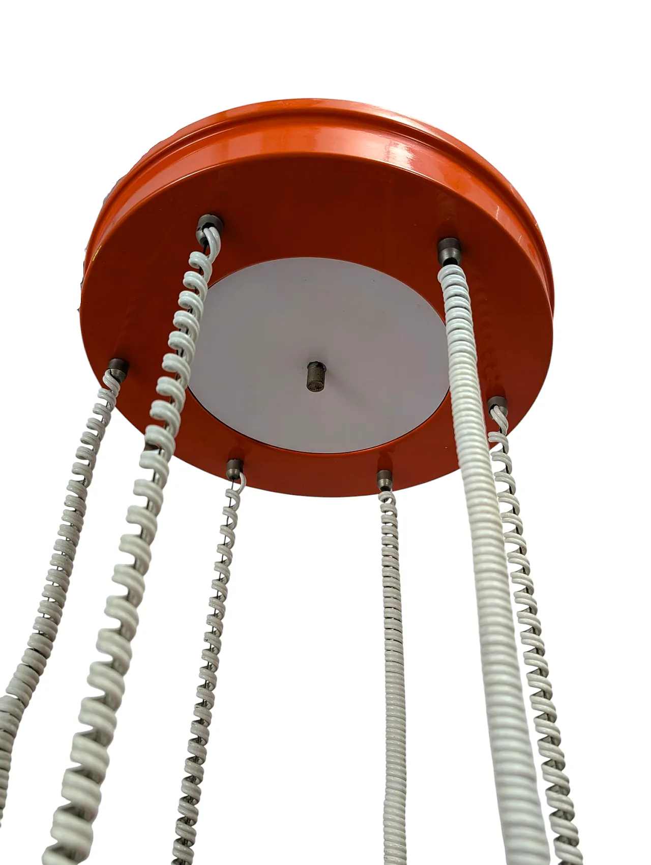 Pair of vintage orange chandeliers 70s 2