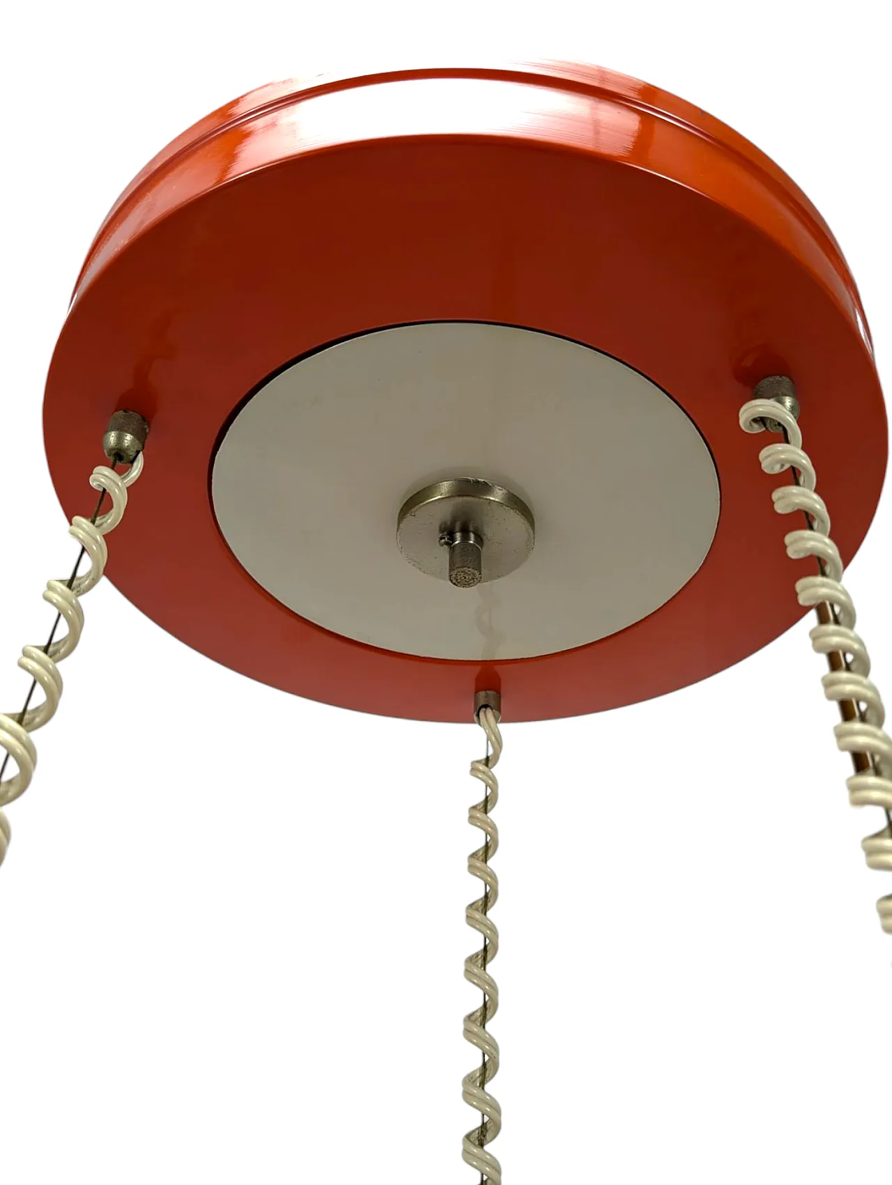 Pair of vintage orange chandeliers 70s 6