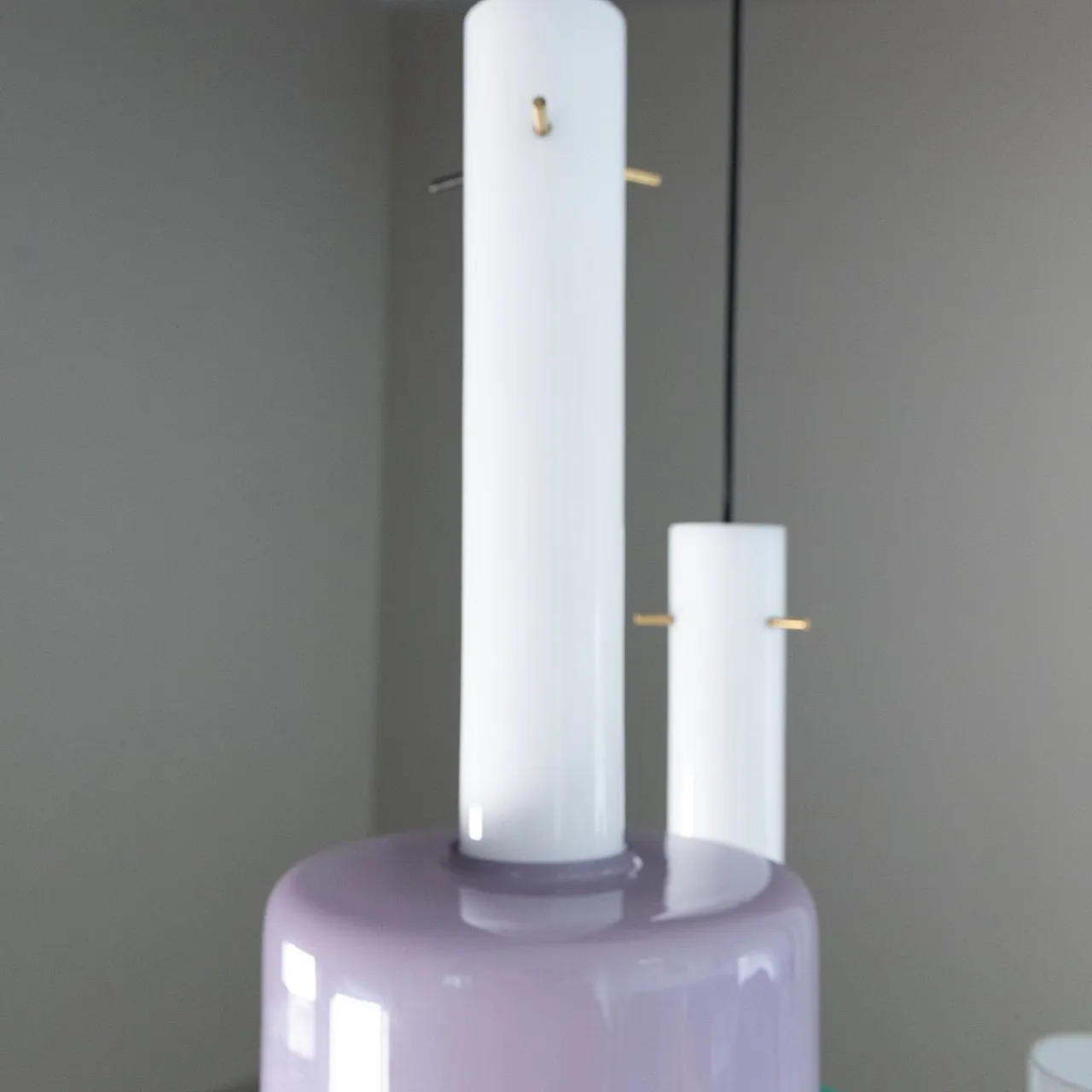 Pendant lamp with colored glass, 1960s 2