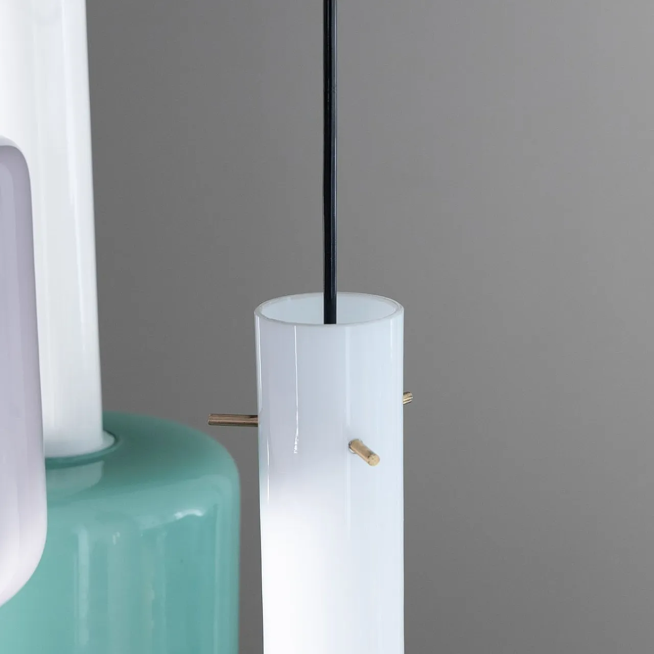 Pendant lamp with colored glass, 1960s 3