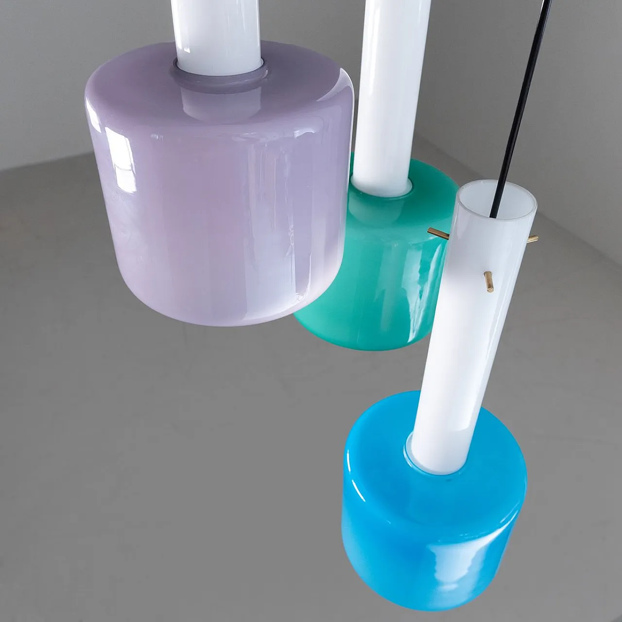 Pendant lamp with colored glass, 1960s 5