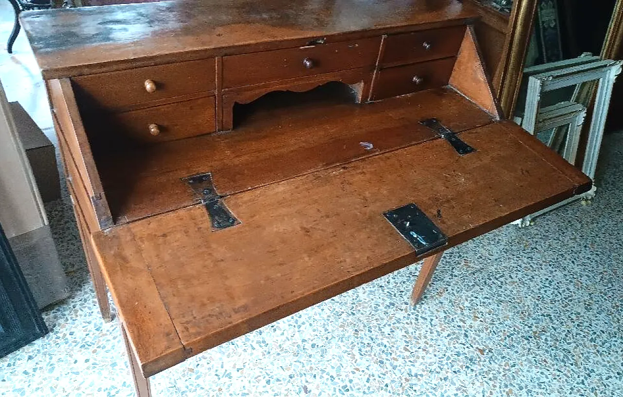 Scrittoio a ribalta in noce massello Luigi XVI, fine '700 3
