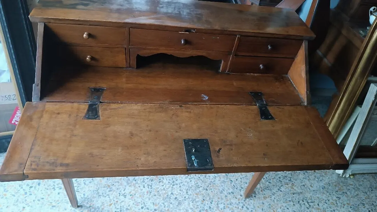 Scrittoio a ribalta in noce massello Luigi XVI, fine '700 9