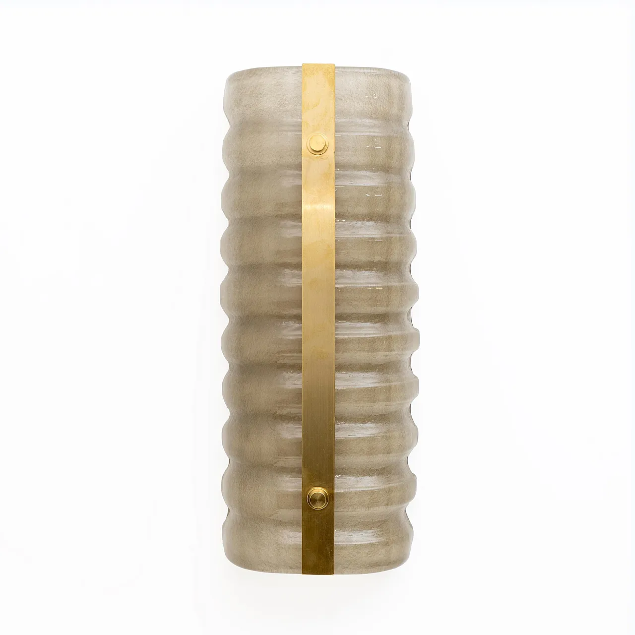 Pair of brass and smoked Murano glass wall sconces, 2000s 2