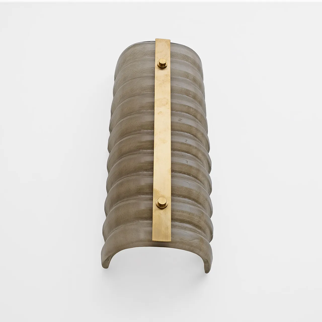 Pair of brass and smoked Murano glass wall sconces, 2000s 5