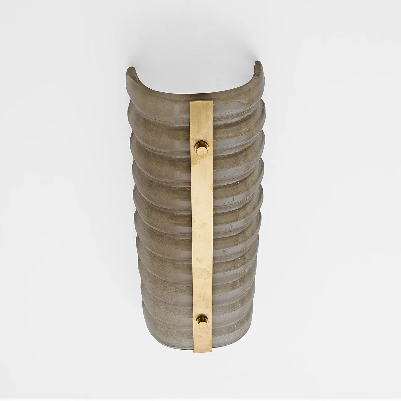 Pair of brass and smoked Murano glass wall sconces, 2000s 6