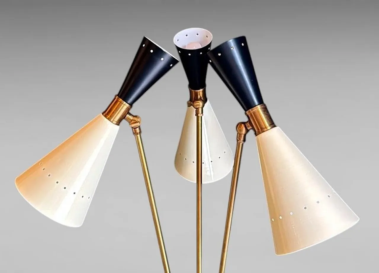 Lampada da tavolo in ottone e marmo in stile Stilnovo, anni 2000 5