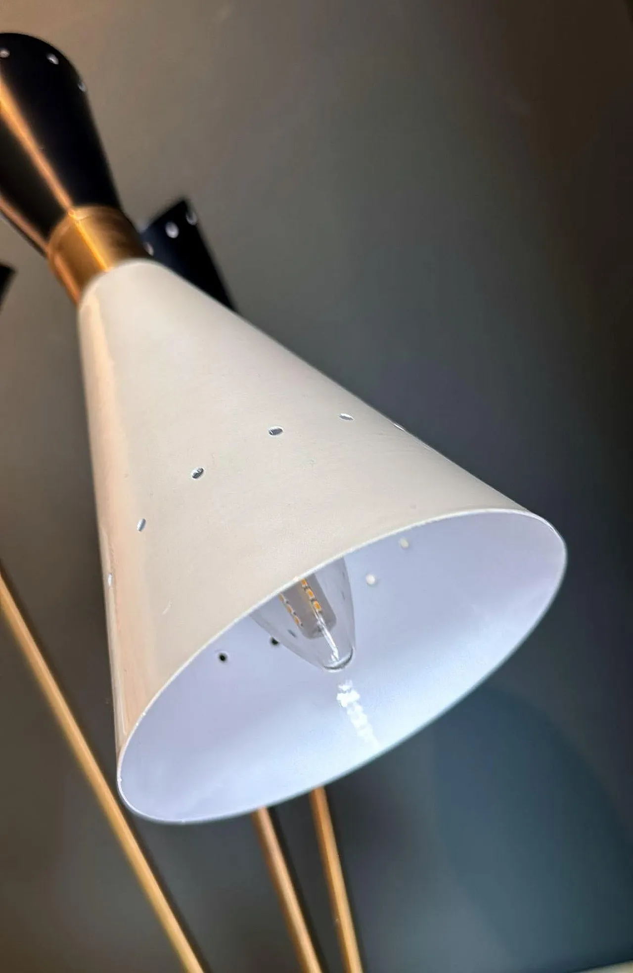 Lampada da tavolo in ottone e marmo in stile Stilnovo, anni 2000 10