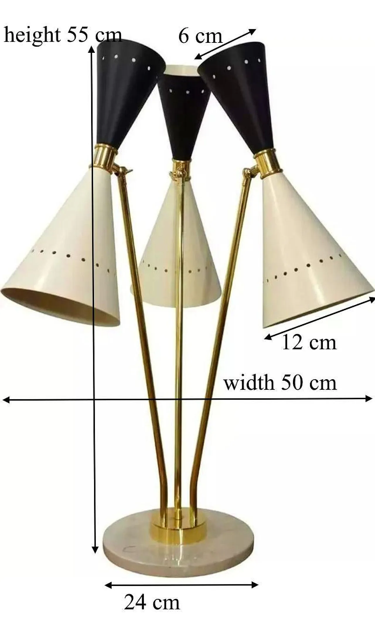 Lampada da tavolo in ottone e marmo in stile Stilnovo, anni 2000 20