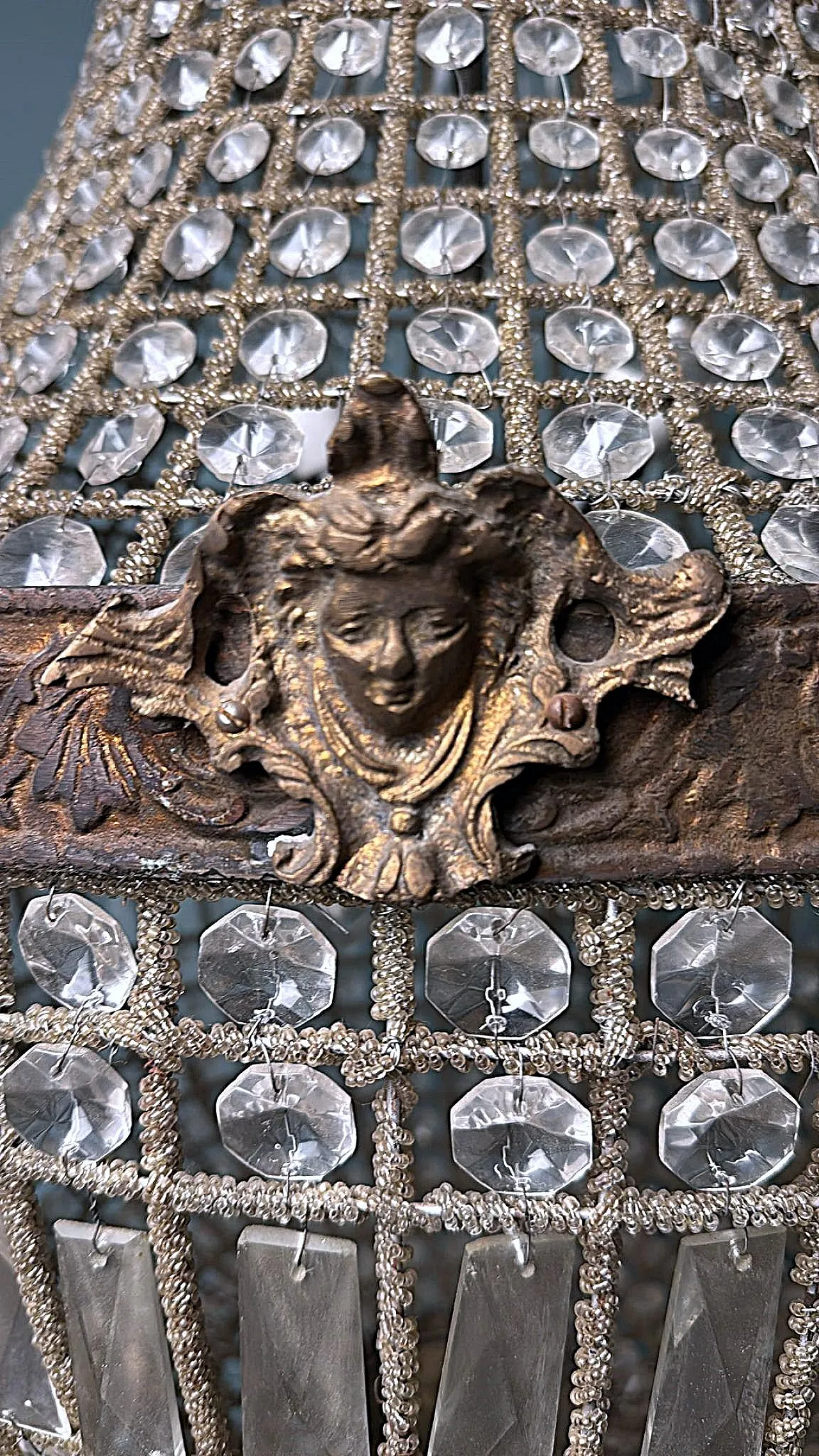 Louis XVI style crystal and brass balloon lamp, 1990s 13