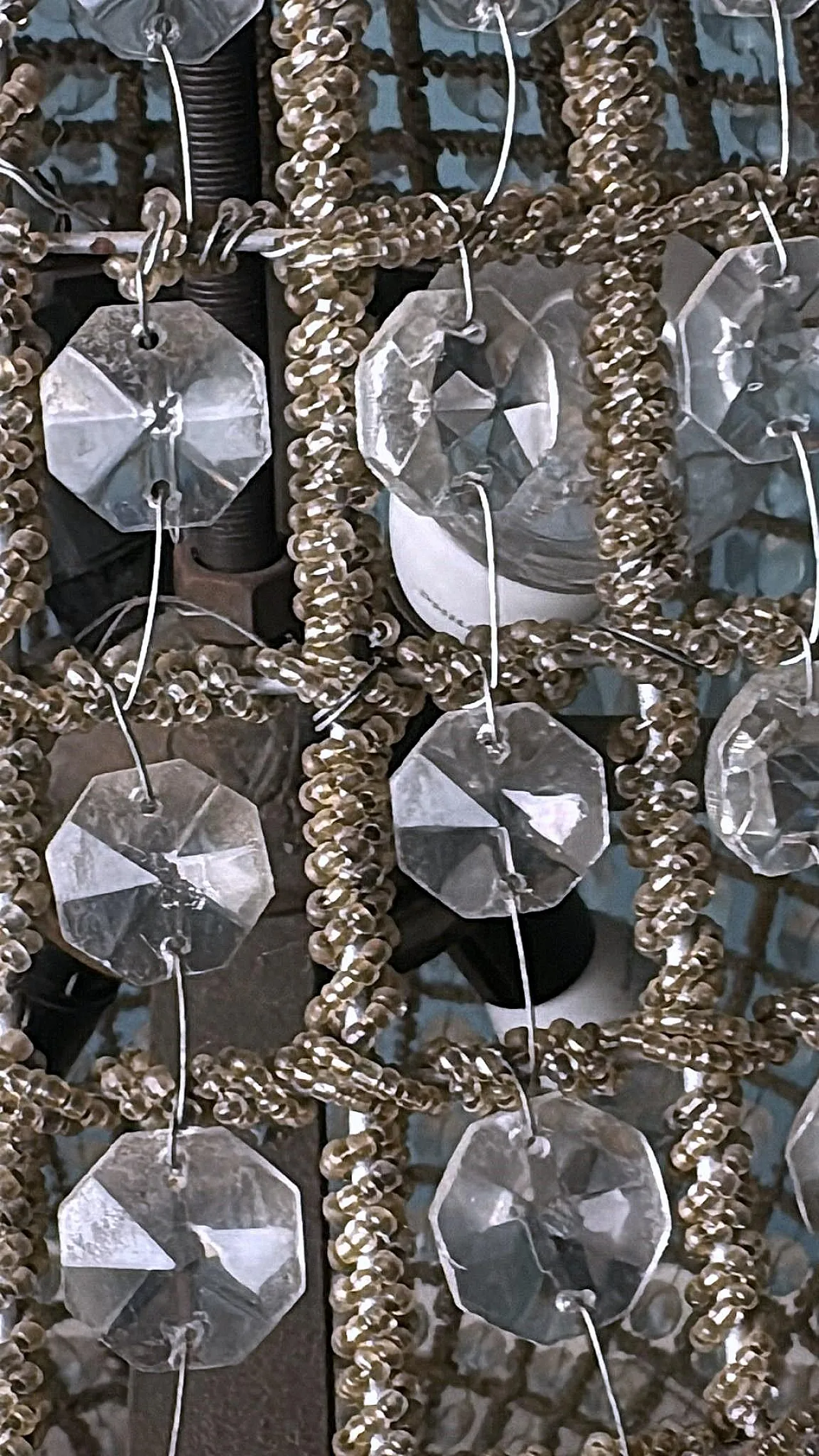 Louis XVI style crystal and brass balloon lamp, 1990s 16