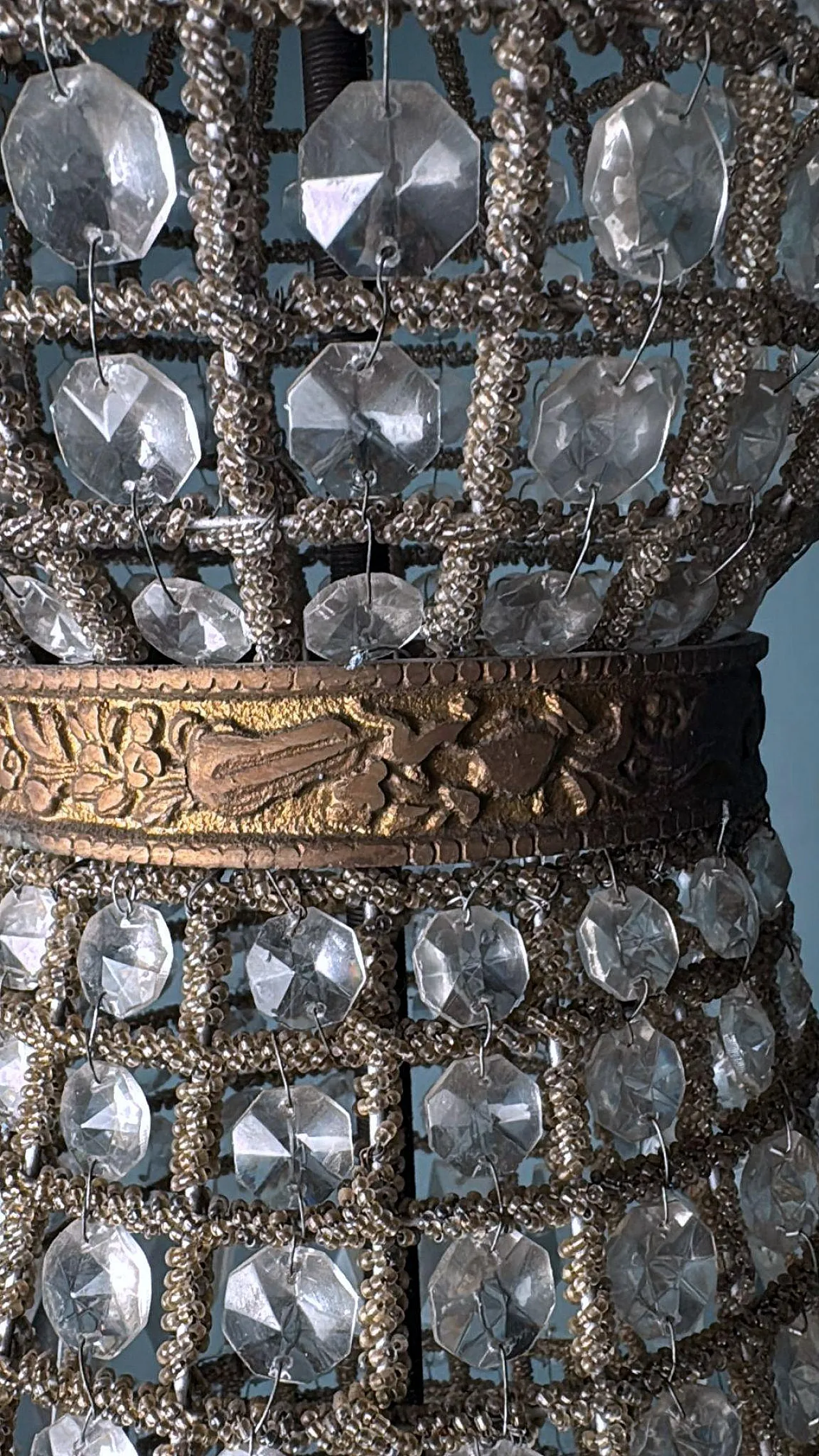 Louis XVI style crystal and brass balloon lamp, 1990s 19