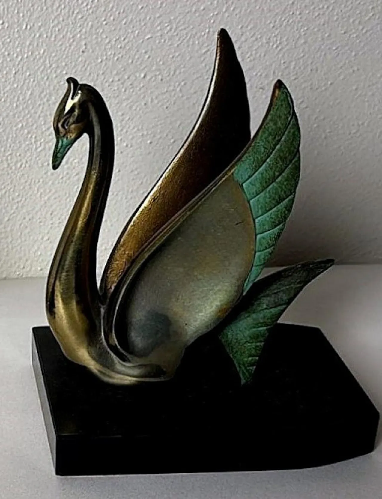 Coppia di reggilibri in ottone e marmo, anni '30 12