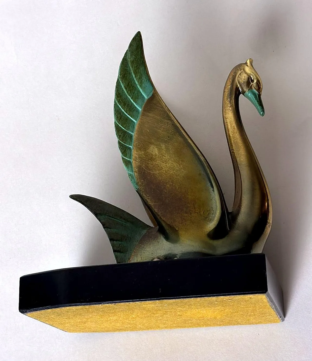 Coppia di reggilibri in ottone e marmo, anni '30 14