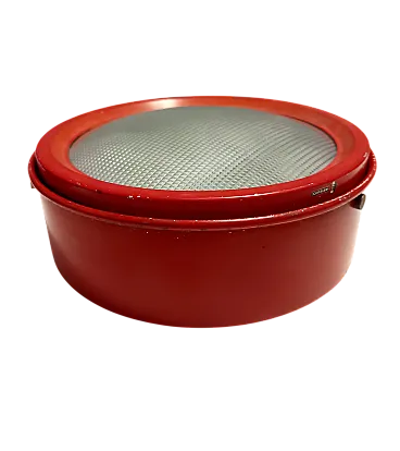 Red Metal and Glass Ceiling Light model 3055 by Gino Sarfatti for Arteluce, 1962