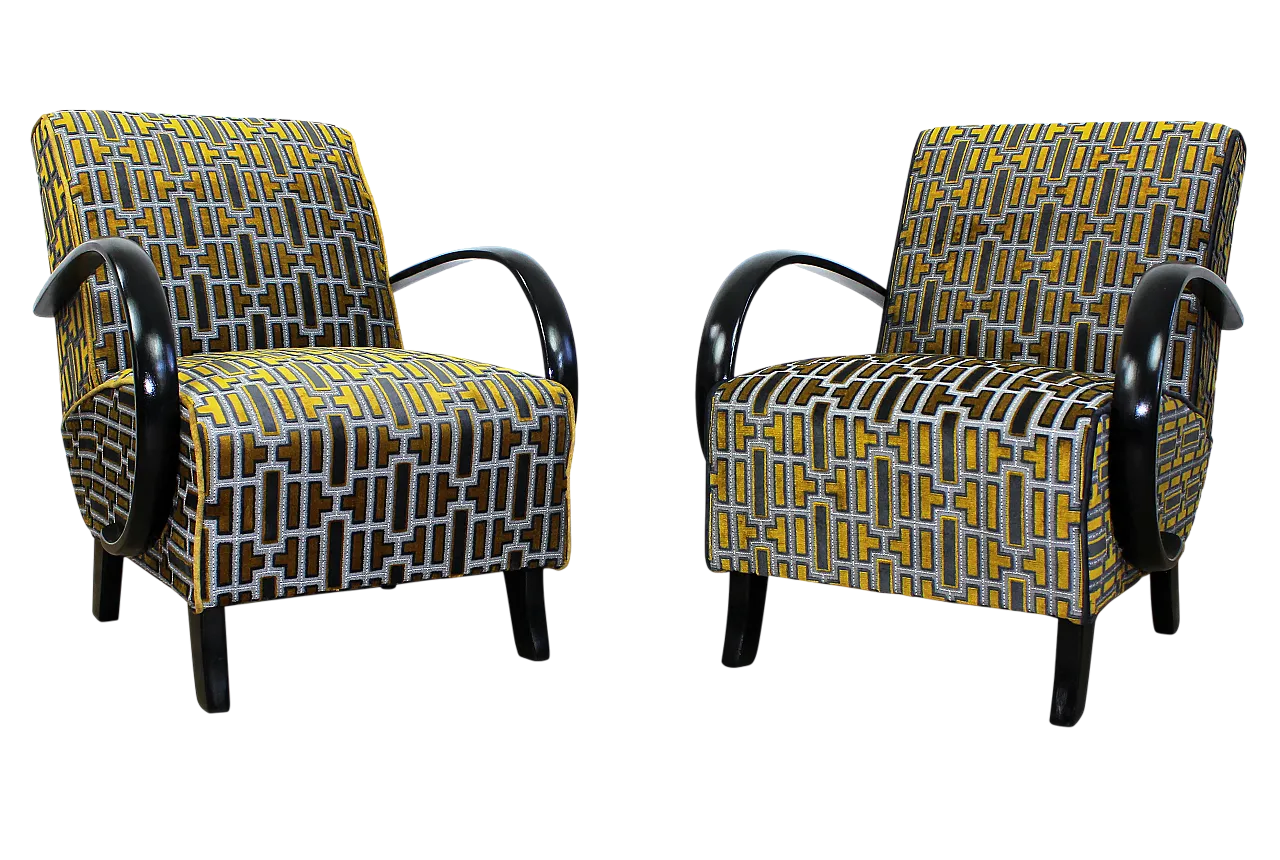 Armchair "Gold Tetris" by Jindrich Halabala, 40s 10