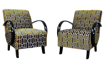 Armchair Gold Tetris by Jindrich Halabala, 40s