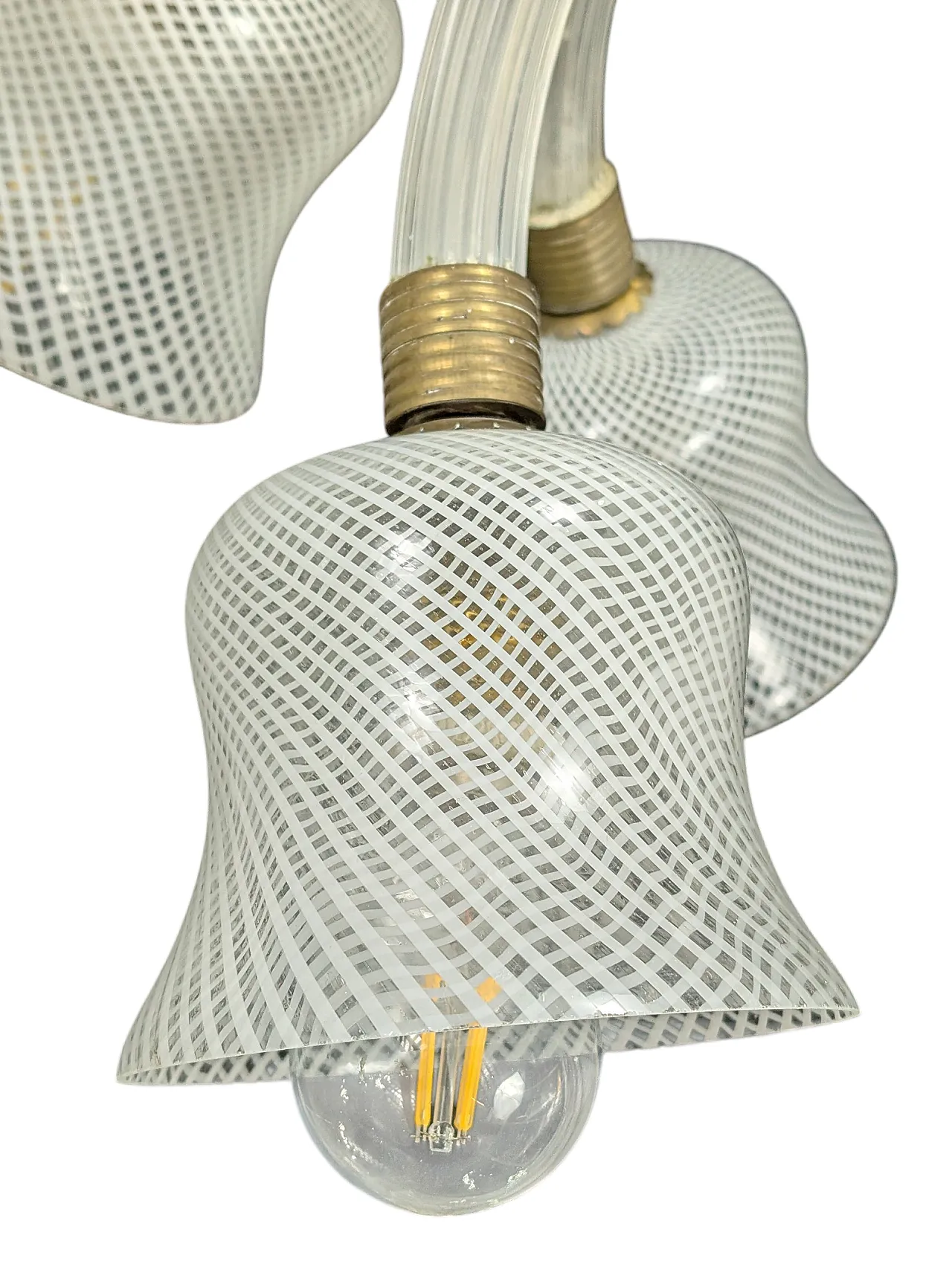 Lampadario da soffitto Barovier e Toso in vetro di Murano, anni '40 5