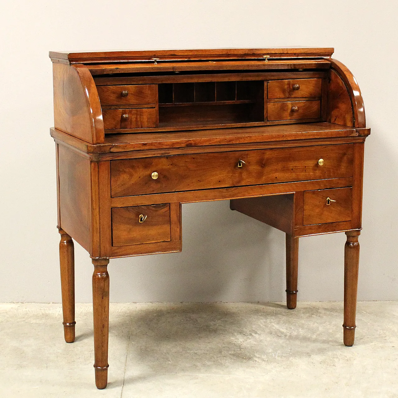 Charles X desk in walnut, 19th century 2
