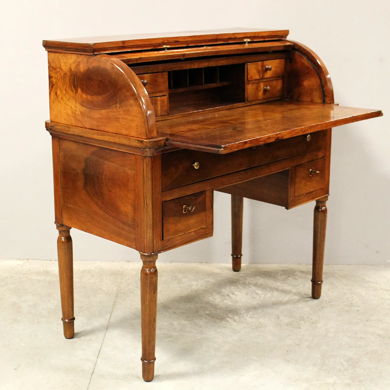 Charles X desk in walnut, 19th century 4