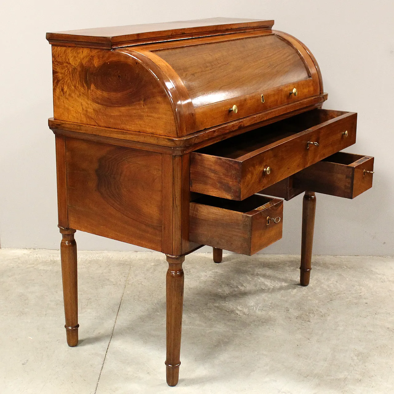 Charles X desk in walnut, 19th century 6