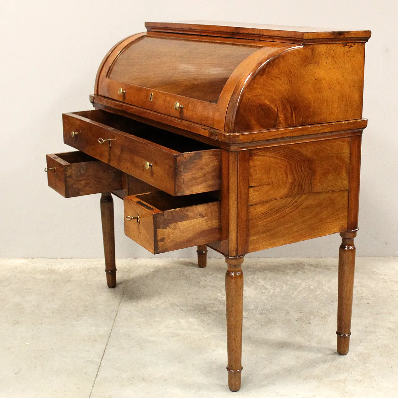 Charles X desk in walnut, 19th century 7
