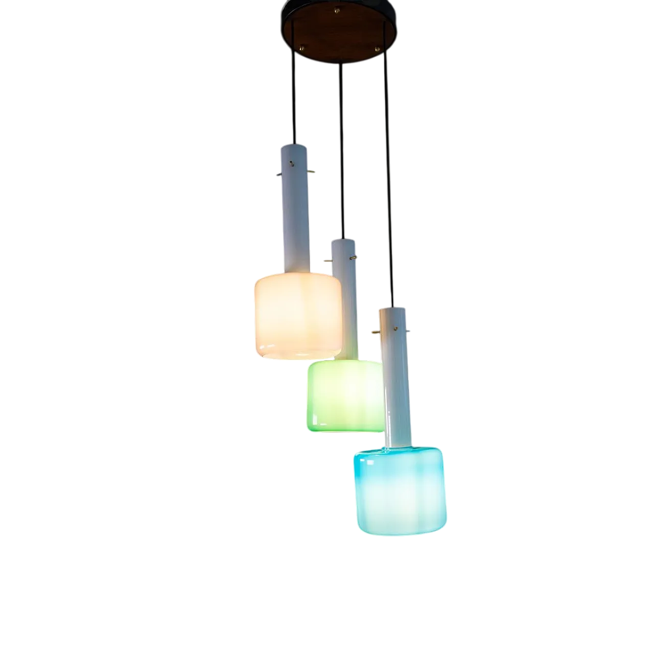 Pendant lamp with colored glass, 1960s 8