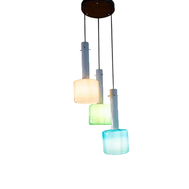 Pendant lamp with colored glass, 1960s