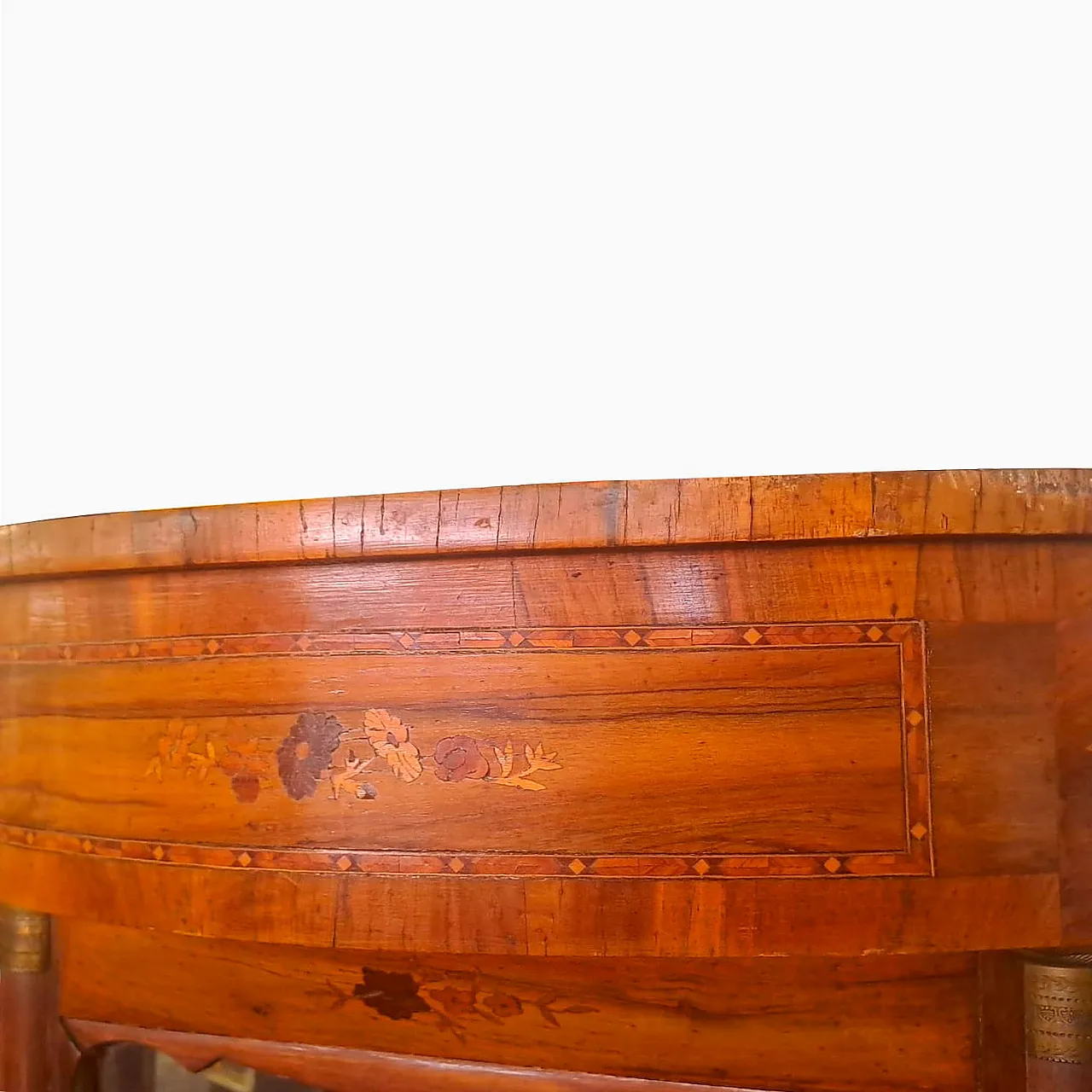 Vetrina Luigi Filippo in noce con vetri decorati, '800 17