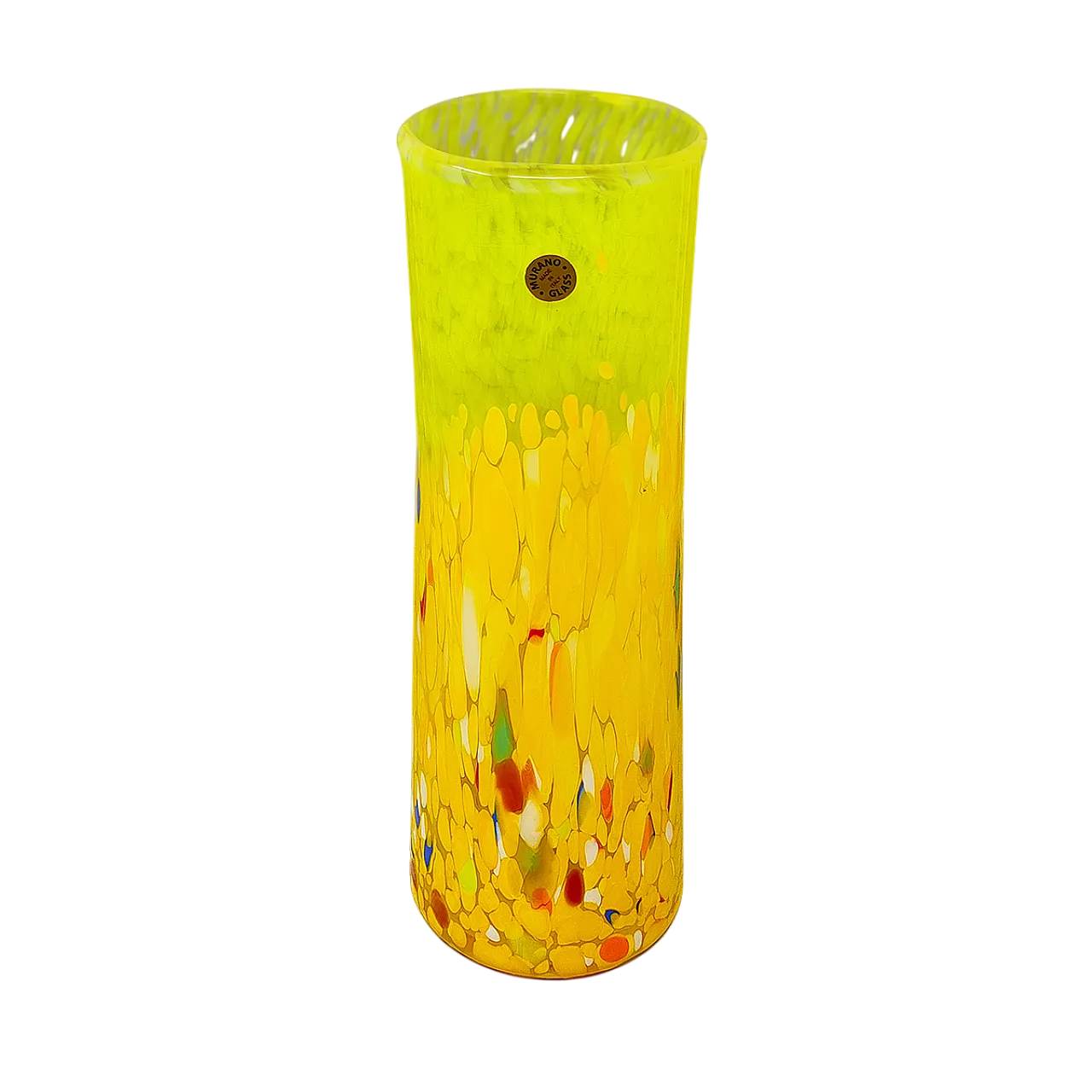 Yellow Handrafted Vase in Murano Glass by Maestro del Vetro, 1970s 8