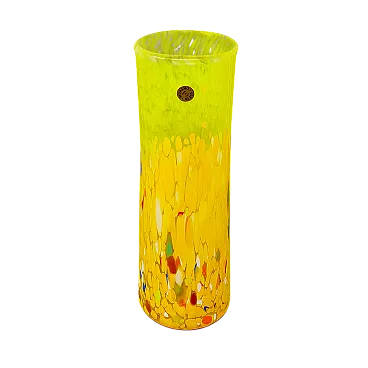 Yellow Handrafted Vase in Murano Glass by Maestro del Vetro, 1970s