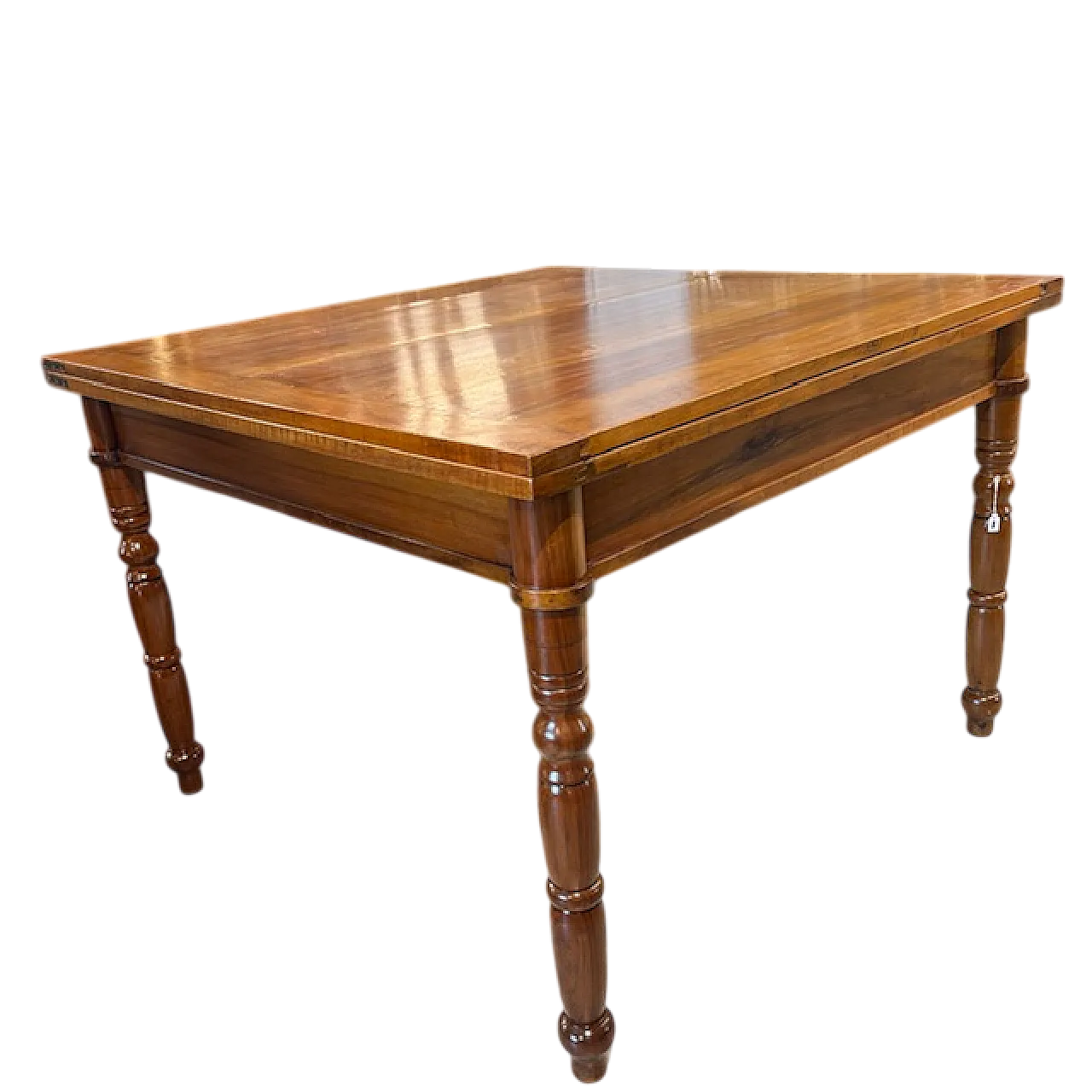 Tavolo a libro toscano Luigi Filippo noce massello allungabile, '800 14