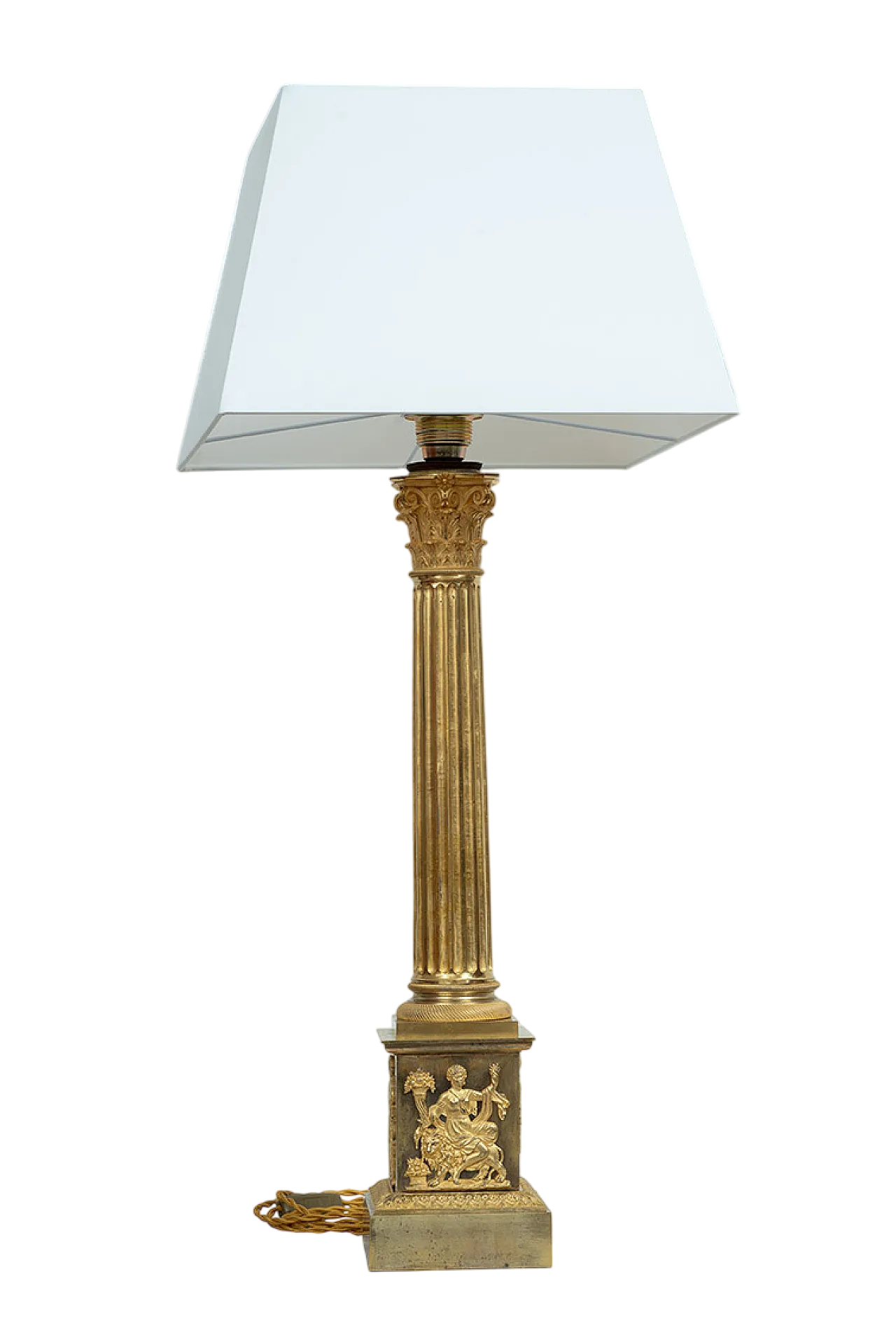 Ancient French empire lamp in finely chiseled gold bronze ap 7