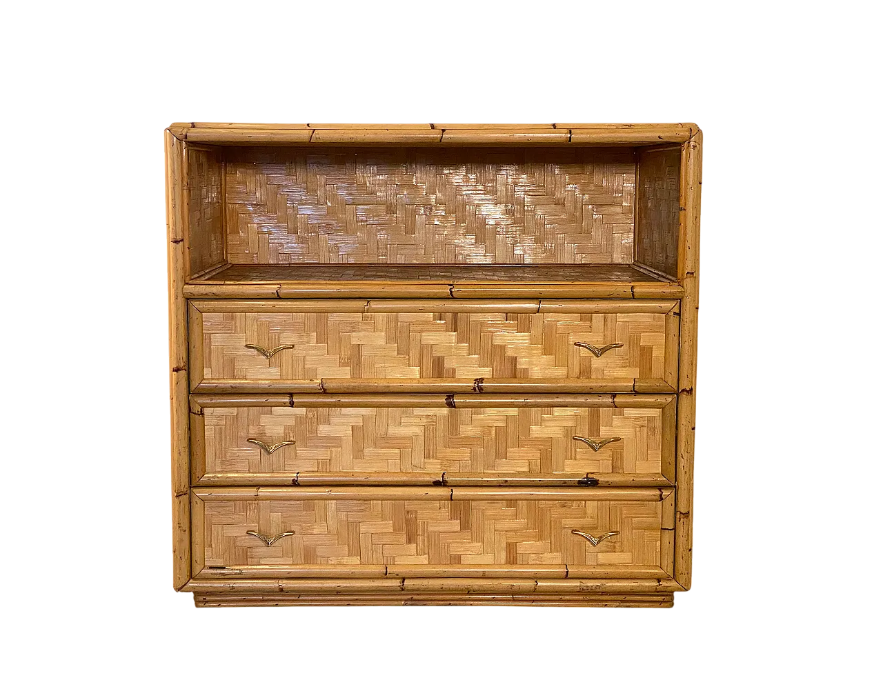 Cassettiera in bambù, anni '70 11