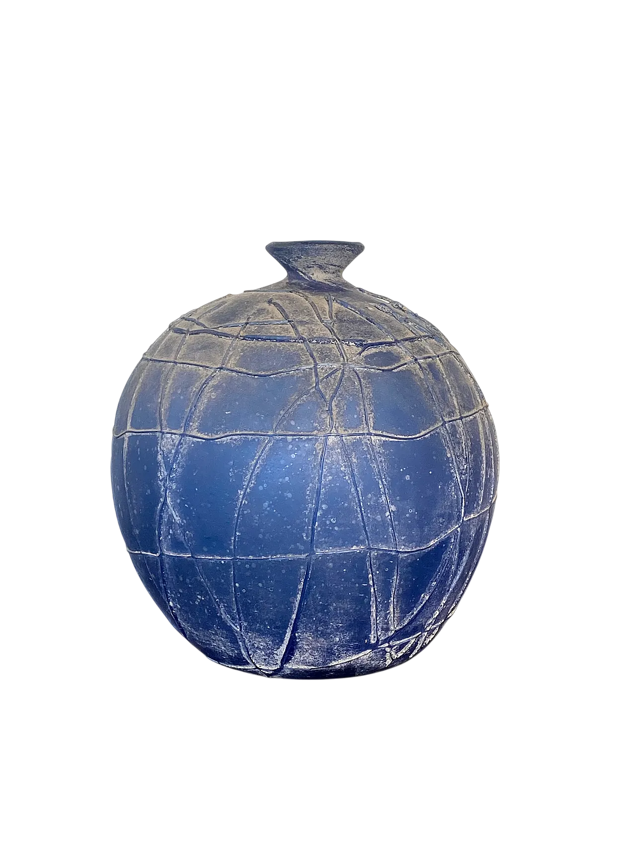 Blue glass vase series Scavi by Seguso, 70s 13