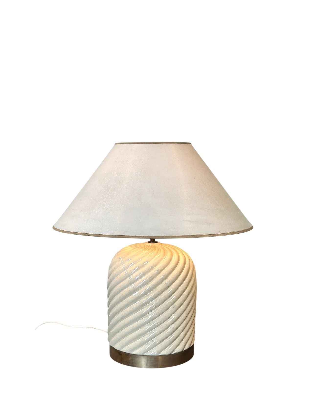 Lampada da tavolo in ceramica e ottone di Tommaso Barbi, anni '70 13