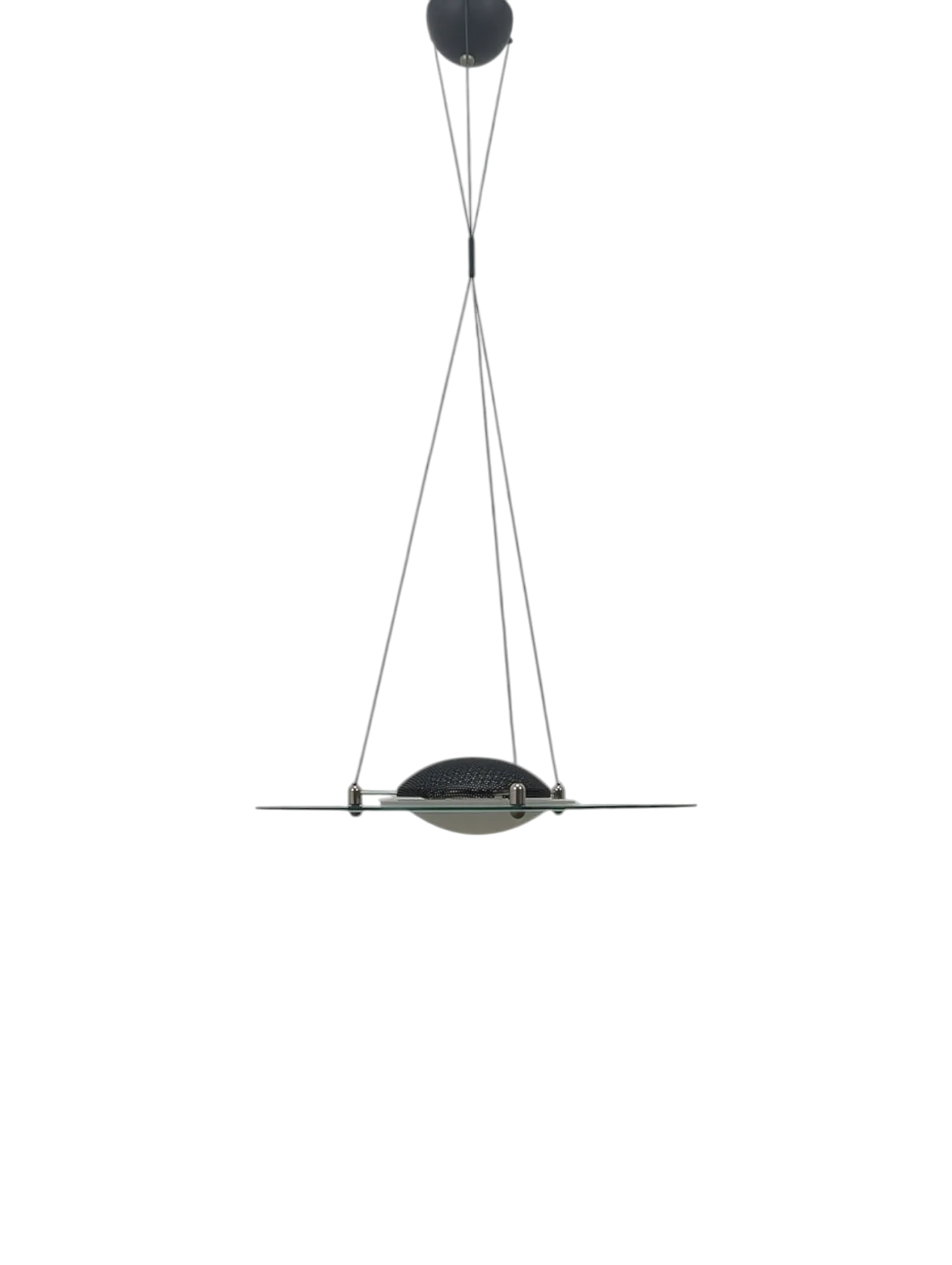 Suspension lamp with 70s's Mulated Glass plate 12