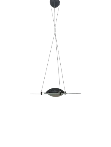 Suspension lamp with 70s's Mulated Glass plate