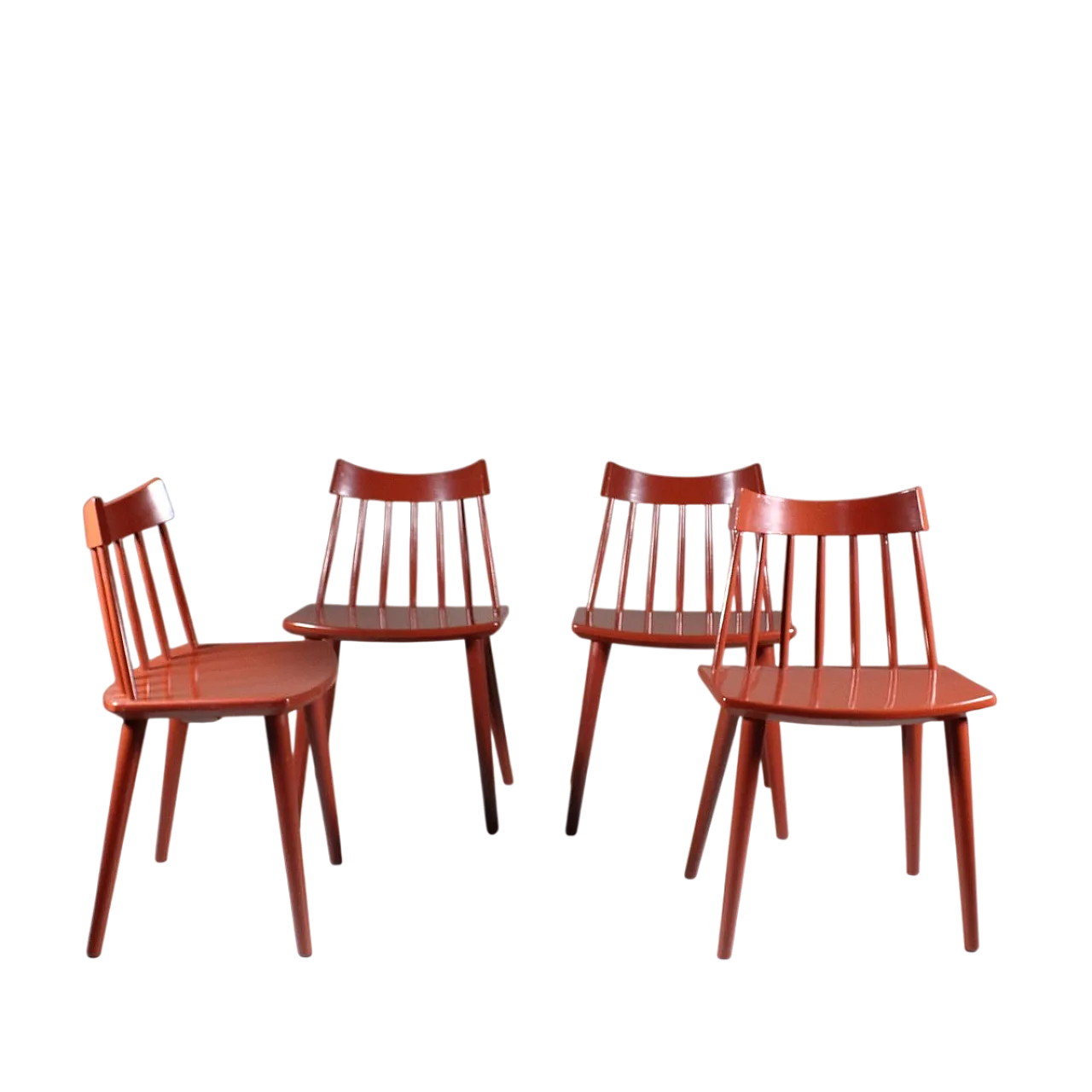 4 Sedie rosse di Hagafors, Scandinavia, anni '60 13