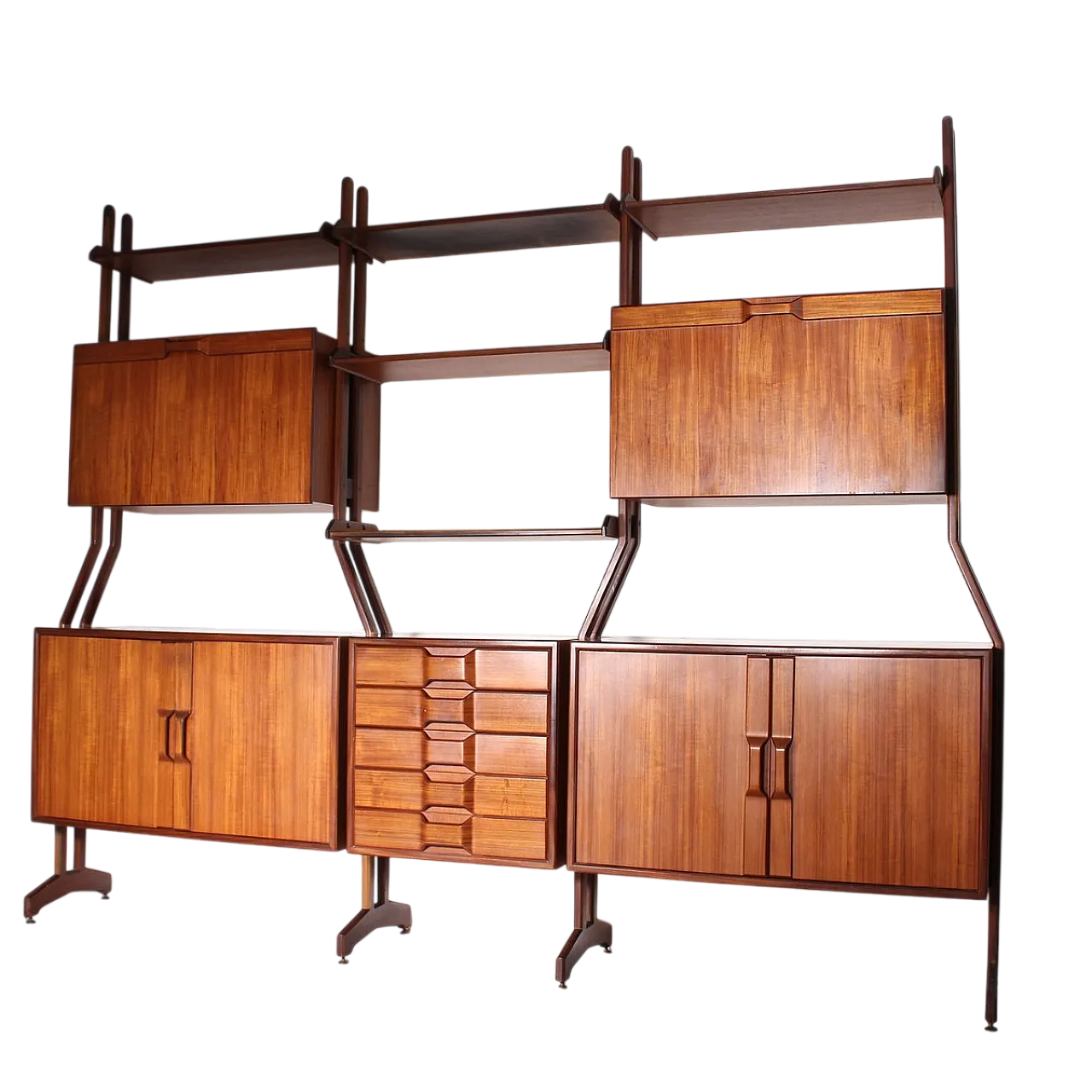 Libreria a terra in legno, Italia, anni '60 10