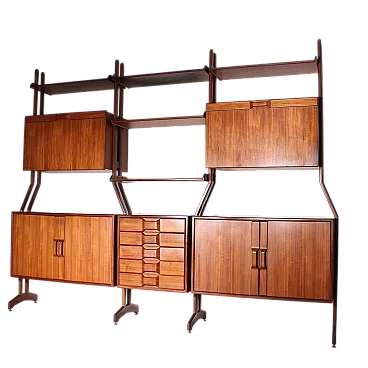Italian Free-Standing Wooden Bookcase, 1960s