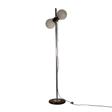 Adjustable Floor Lamp in Steel and Glass from Zonca, 1970s