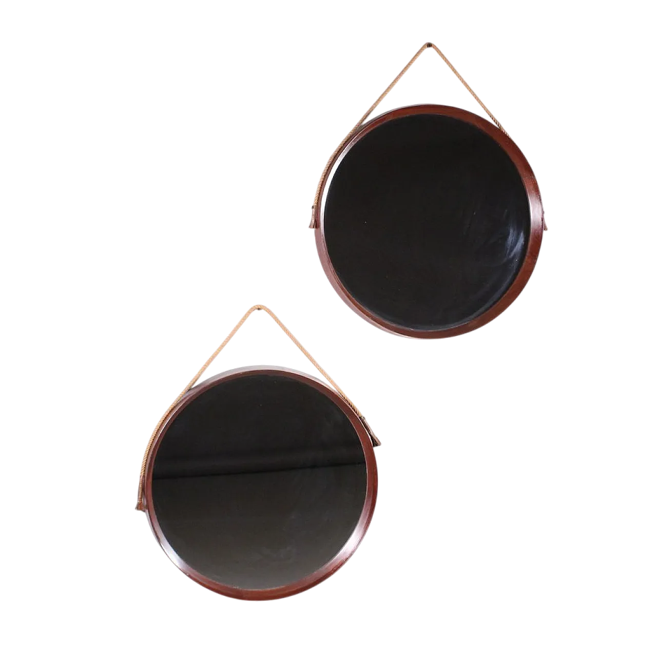 Specchi circolari in legno, anni '50 13