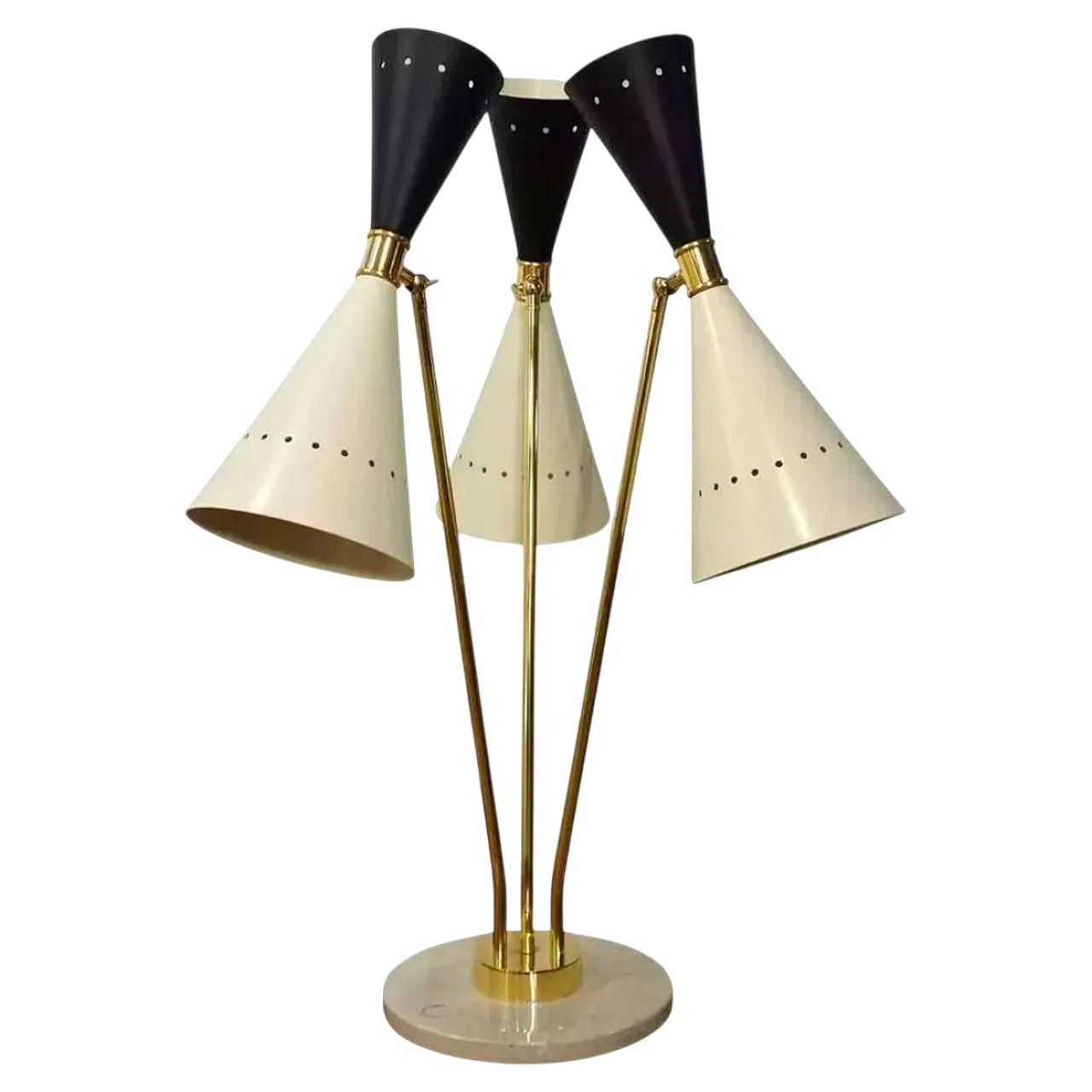 Lampada da tavolo in ottone e marmo in stile Stilnovo, anni 2000 21