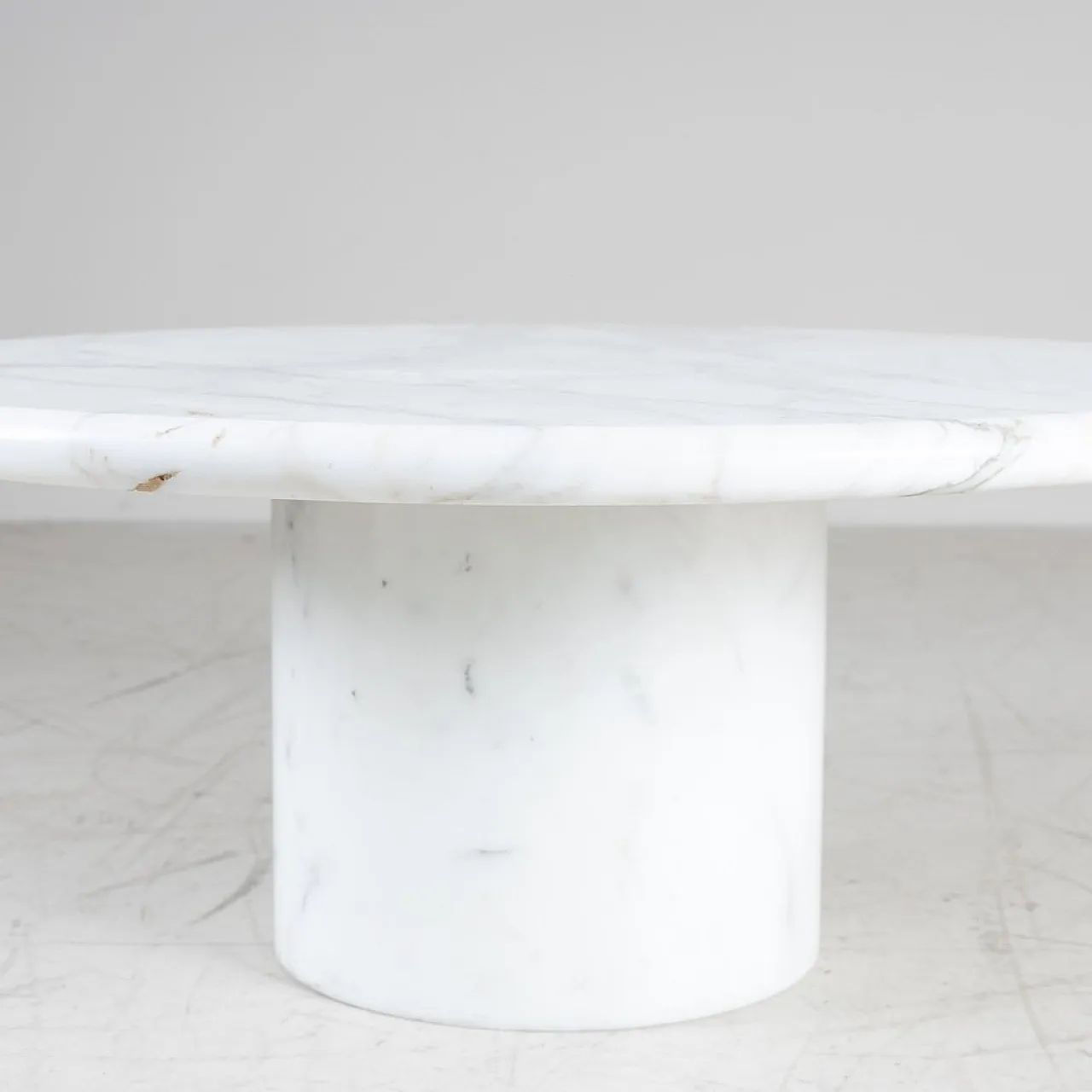 Tavolo rotondo in marmo di Carrara, anni '60 4