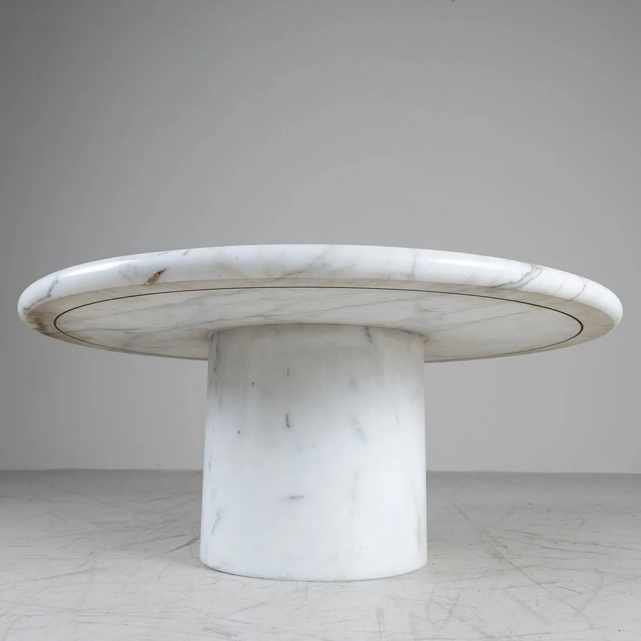 Tavolo rotondo in marmo di Carrara, anni '60 5