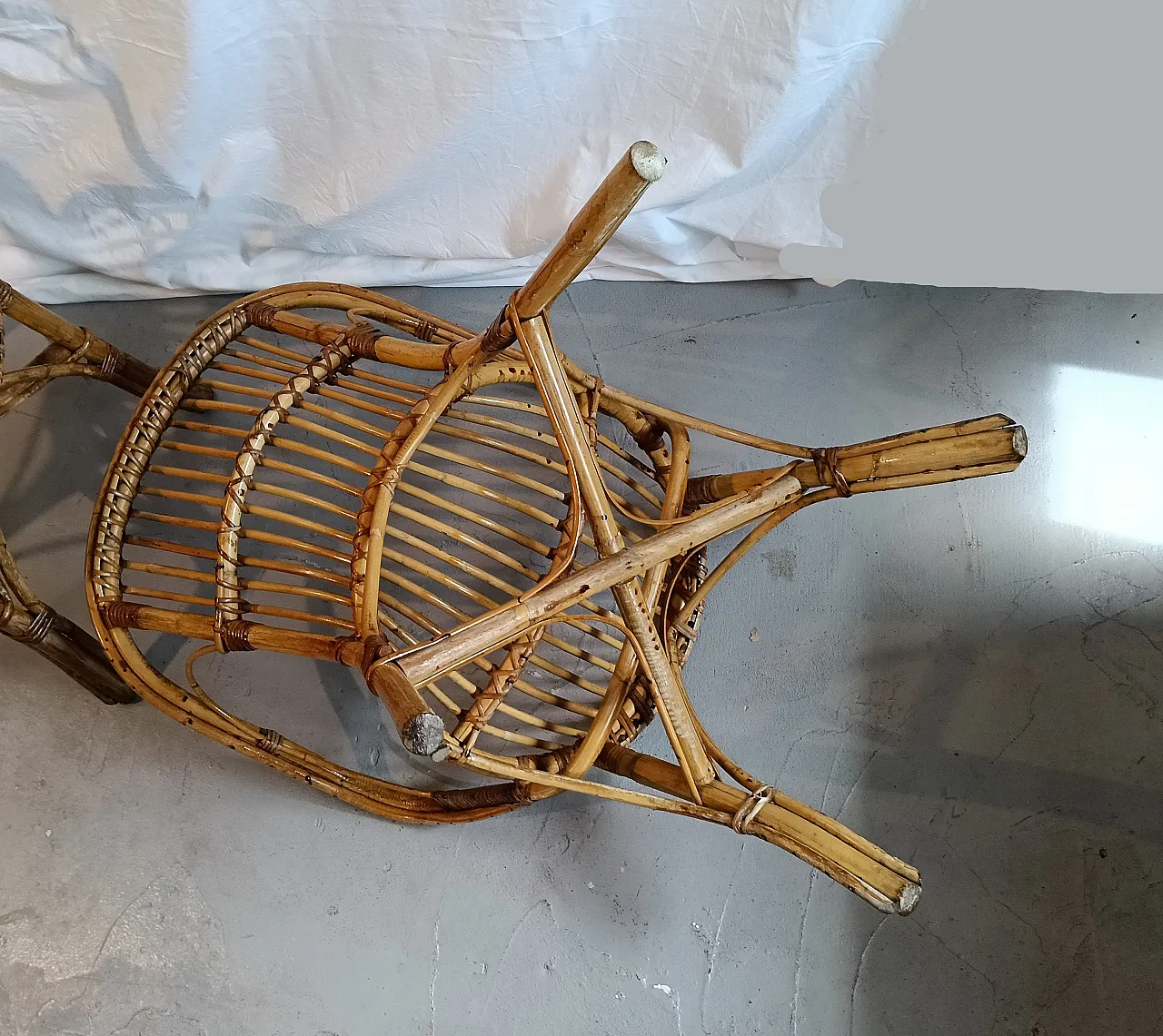 Pair of bamboo armchairs, 70s 14