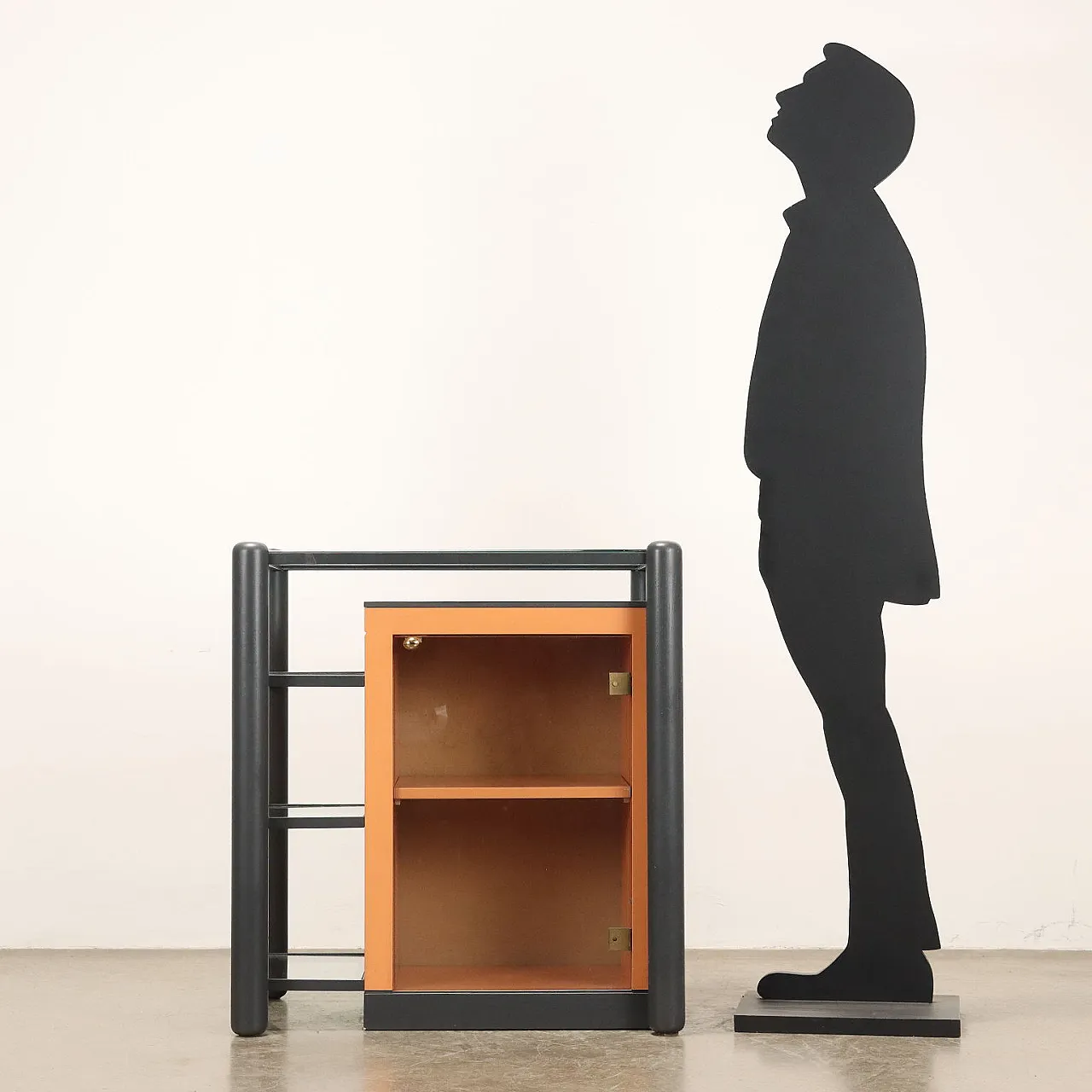 Vetrina in legno laccato, anni '80 2